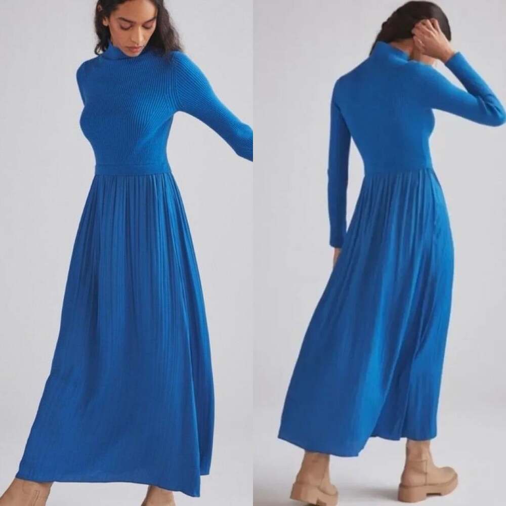 Anthropologie The Thea Twofer Sweater Maxi Dress Mock Turtle Neck (Sz S)